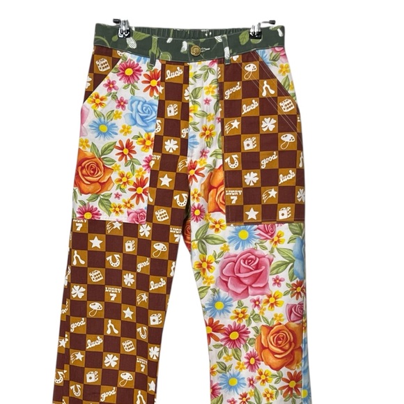 Big Bud Press Work Pants Women’s XS Multicolor Mismatched High Rise Cotton Bold - Picture 3 of 13